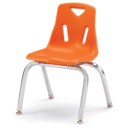 Jonti-Craft Berries Stacking Chairs with Chrome-Plated Legs, 14 in. Ht, Set of 6, Orange 8144JC6114